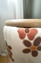 Load image into Gallery viewer, Cream Floral Drum Stools
