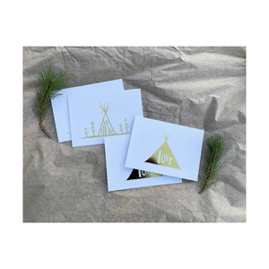 Family Gold Foil Greeting Card Set