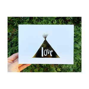 Love Gold Foil Greeting Card Set - White/Gold