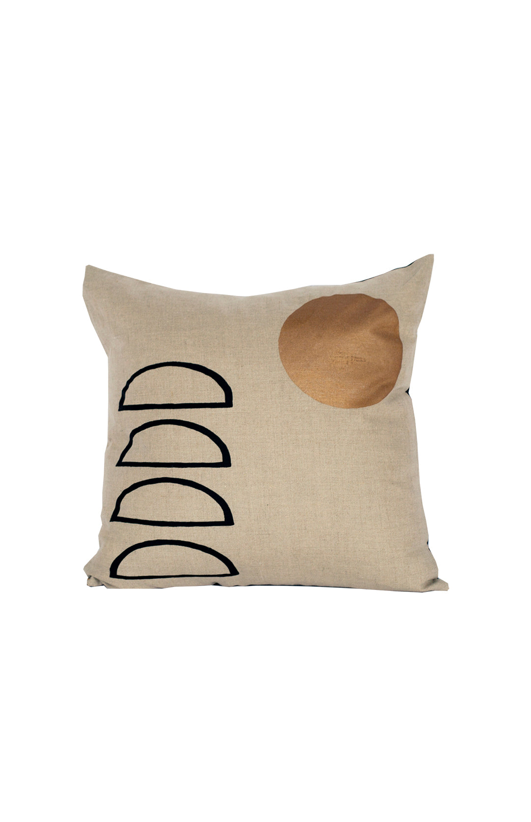 Dibiki-Giizis (Moon) Pillow - Natural/Black