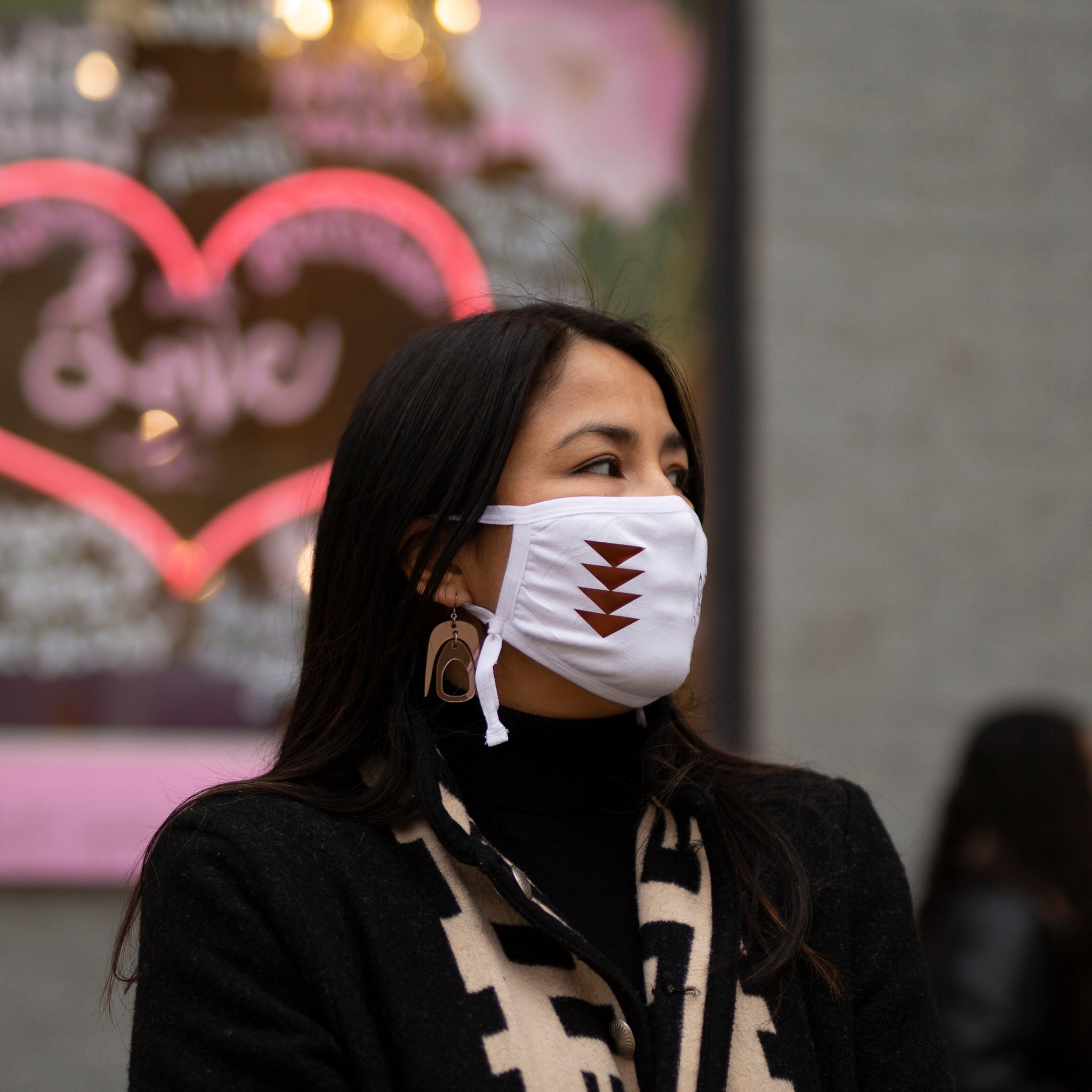 Ishkoday in White - Adult Face Mask